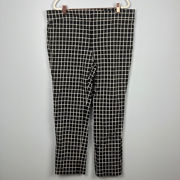 Ann Taylor plus size 14 window pane plaid ankle crop slim leg pants - Picture 1 of 9